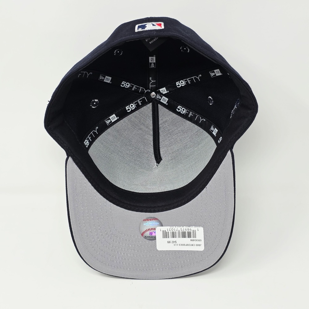 New Era 59FIFTY A-Frame Boston Red Sox Barbed Wire Hat Navy Blue 7 1/2 Fitted - Picture 7 of 8